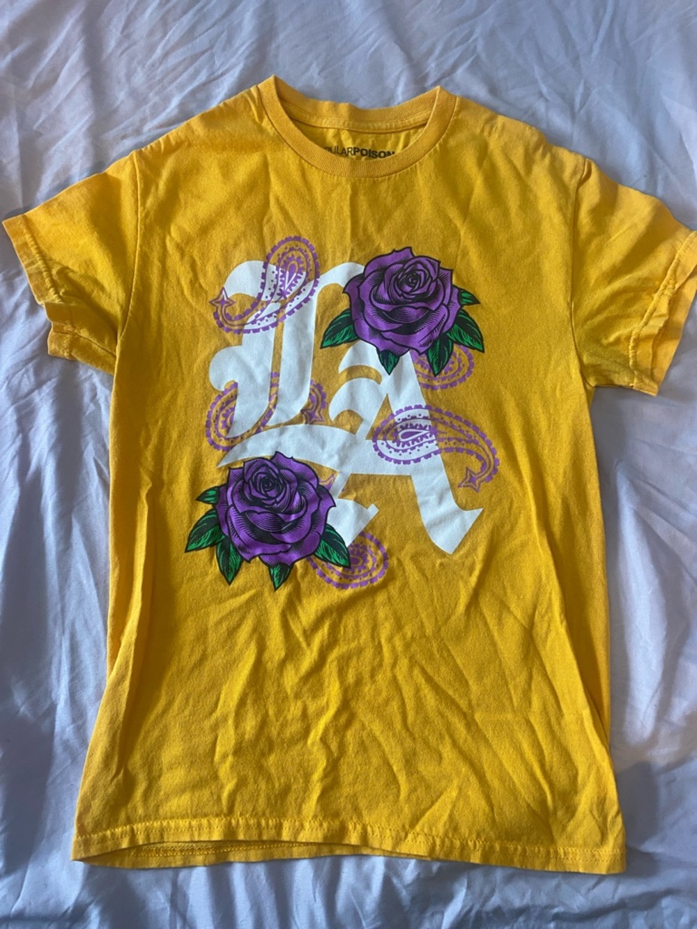 LA Graphic Rose Short Sleeve Tee - Yellow